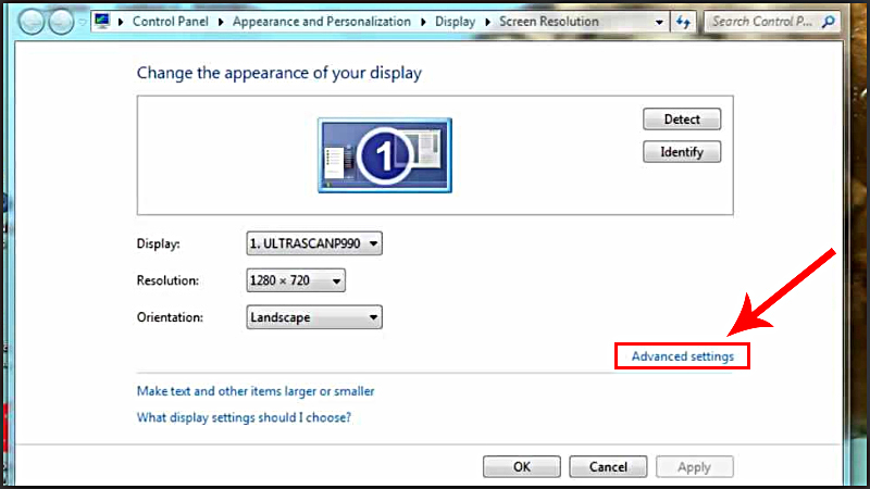 Chọn Advanced Settings